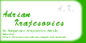 adrian krajcsovics business card