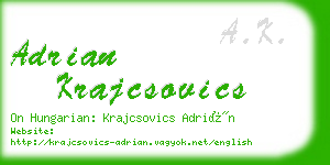 adrian krajcsovics business card